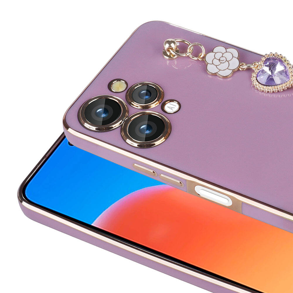 Xiaomi Redmi 12 4G Kılıf El Tutamaçlı Kamera Korumalı Zore Taka Silikon Kapak Pembe