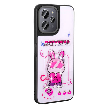 Xiaomi Redmi 12 4G Kılıf Parlayan Kabartmalı İkonik Figürlü Zore Amas Silikon Kapak Siyah