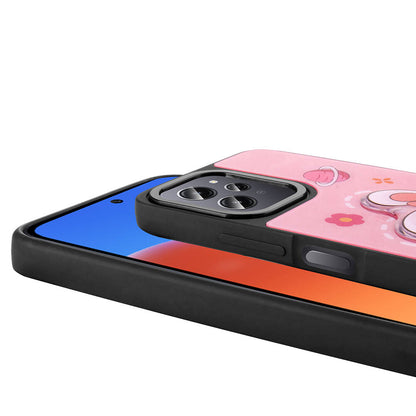 Xiaomi Redmi 12 4G Kılıf Parlayan Kabartmalı İkonik Figürlü Zore Amas Silikon Kapak Pembe