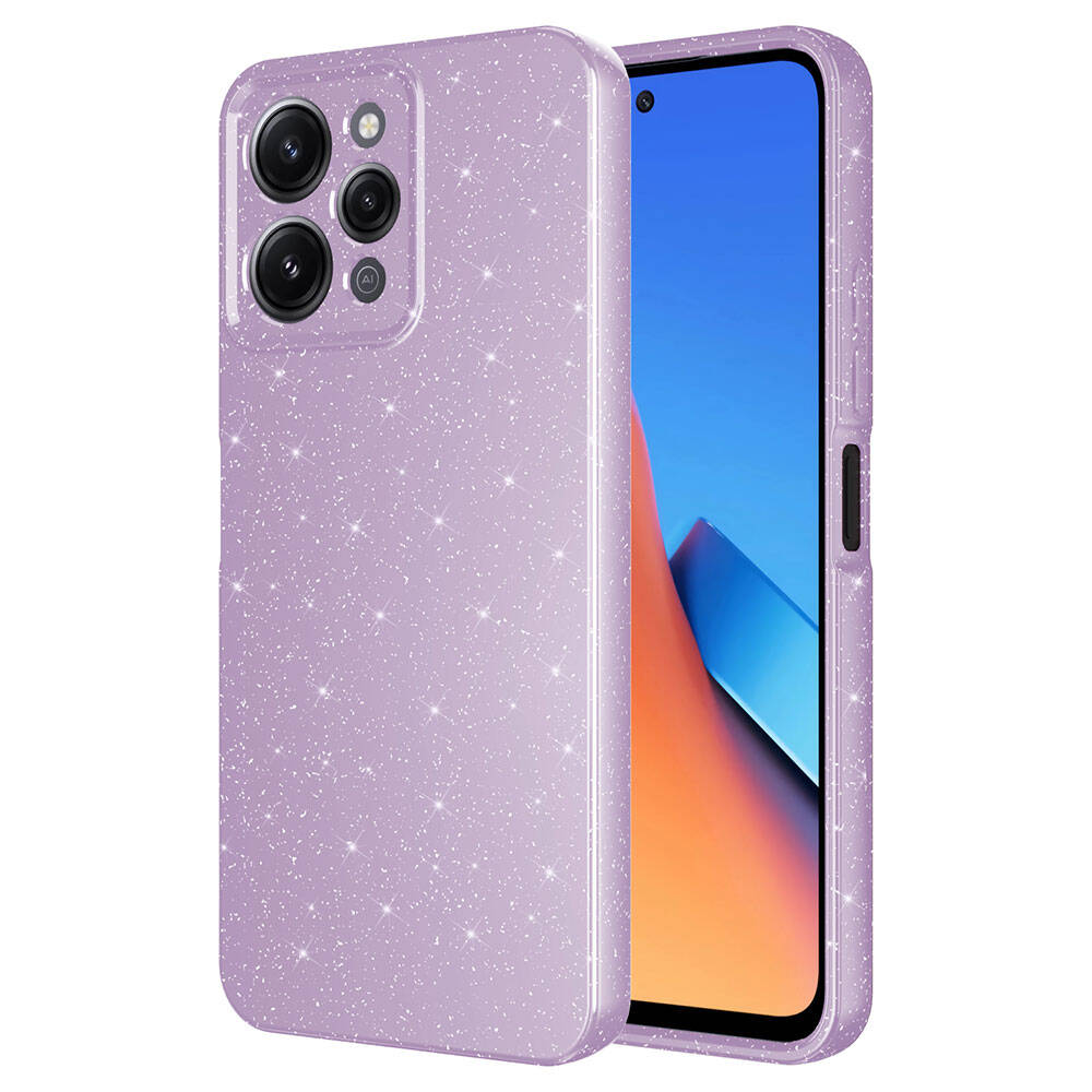 Xiaomi Redmi 12 Kılıf Kamera Korumalı Simli Lüks Zore Koton Kapak Siyah