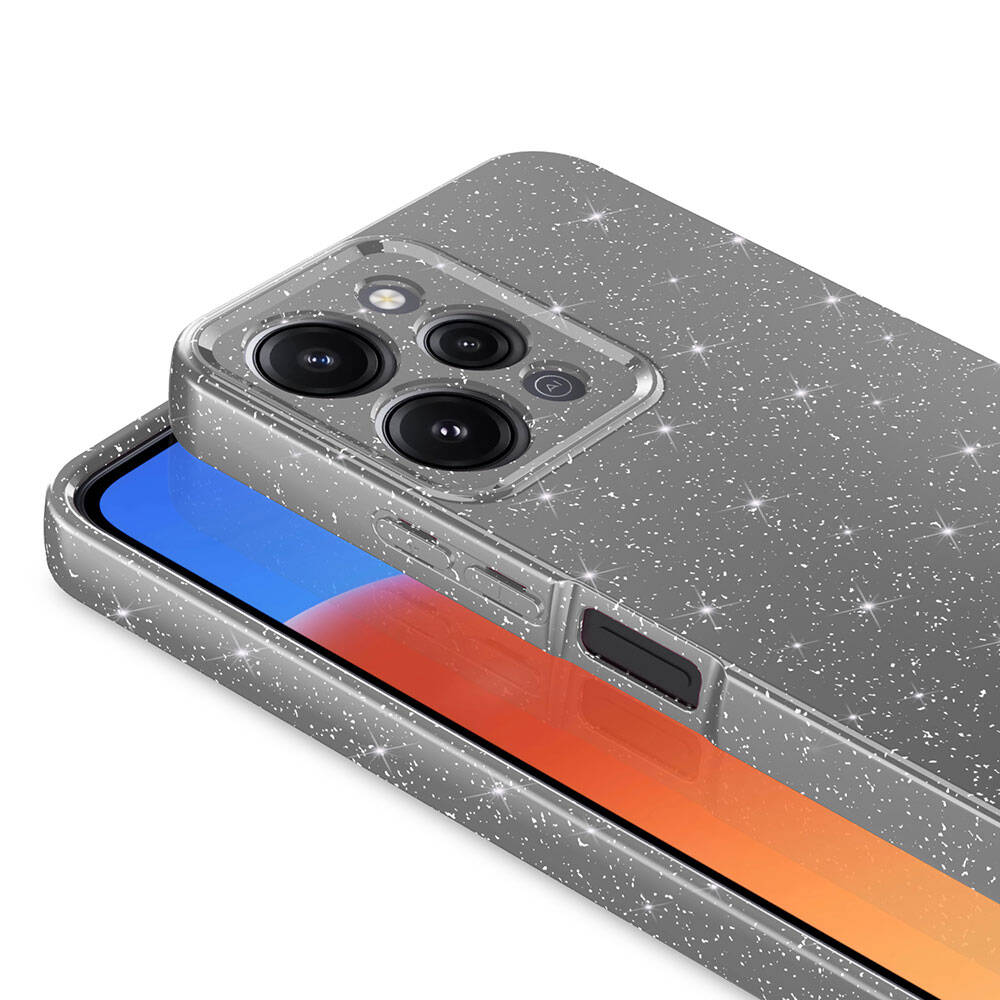 Xiaomi Redmi 12 Kılıf Kamera Korumalı Simli Lüks Zore Koton Kapak Turuncu