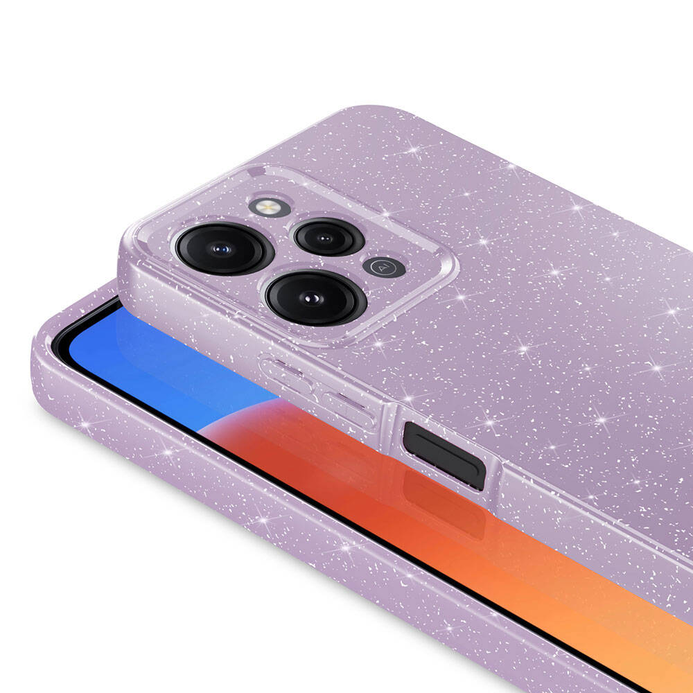 Xiaomi Redmi 12 Kılıf Kamera Korumalı Simli Lüks Zore Koton Kapak Turuncu