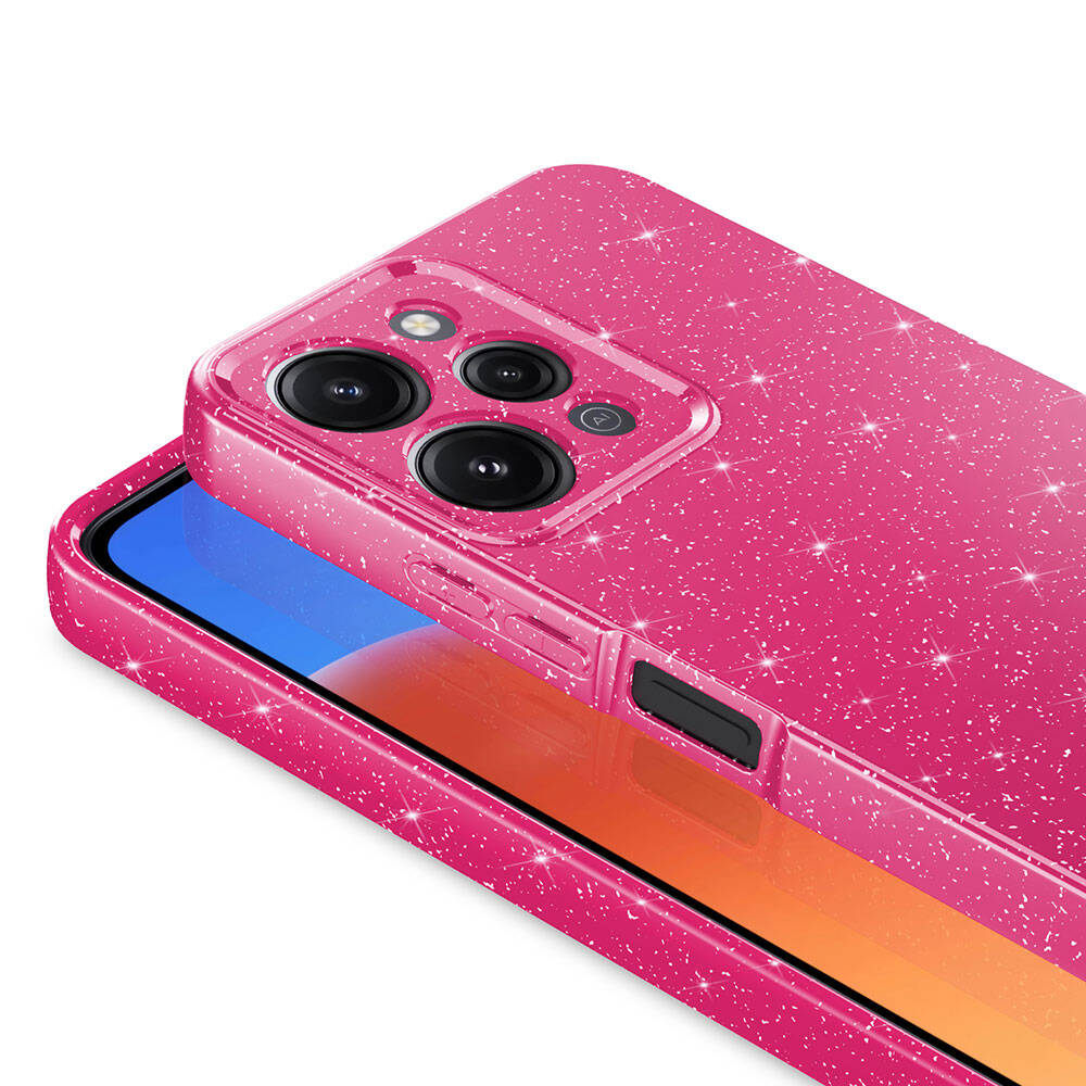 Xiaomi Redmi 12 Kılıf Kamera Korumalı Simli Lüks Zore Koton Kapak Gri