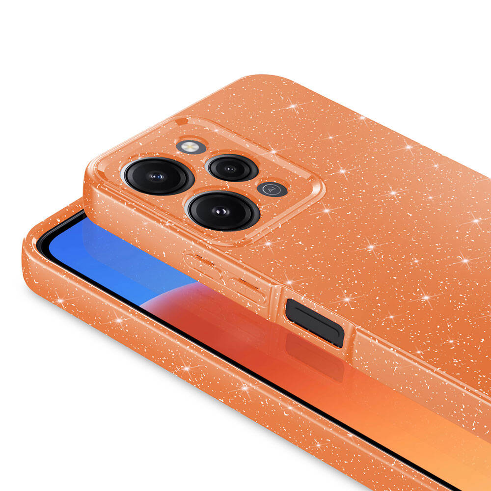 Xiaomi Redmi 12 Kılıf Kamera Korumalı Simli Lüks Zore Koton Kapak Pembe Koyu