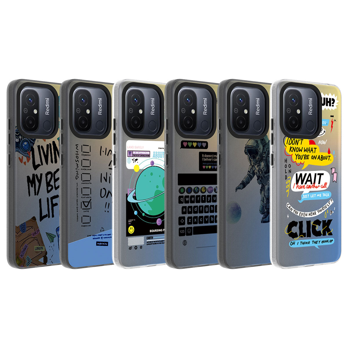 Xiaomi Redmi 12C Kılıf Desenli Zore Dragon Sert Kapak Astronot