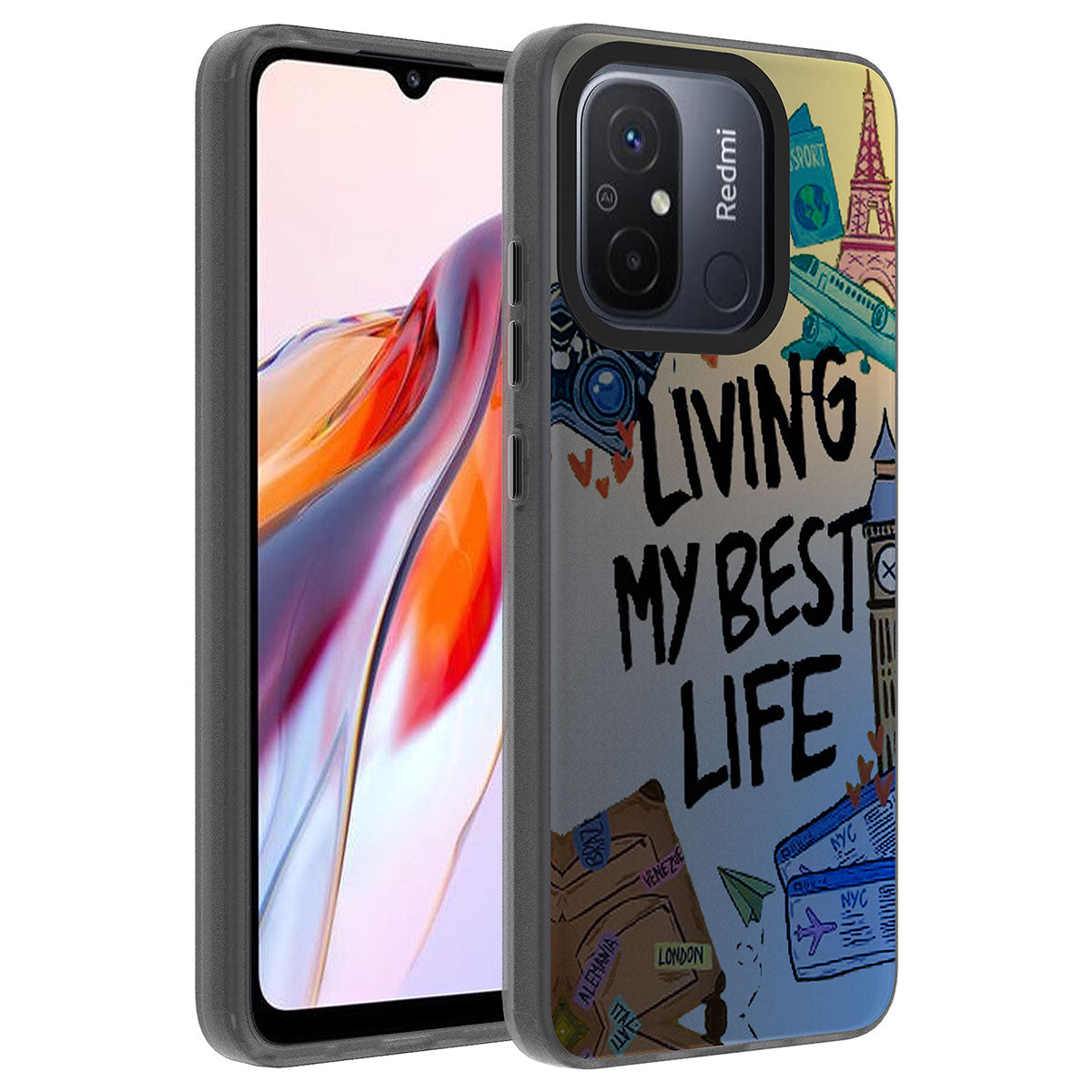 Xiaomi Redmi 12C Kılıf Desenli Zore Dragon Sert Kapak Seyahat