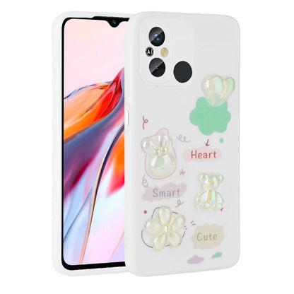 Xiaomi Redmi 12C Kılıf Kabartma Figürlü Parlak Zore Toys Silikon Kapak Açık Yeşil