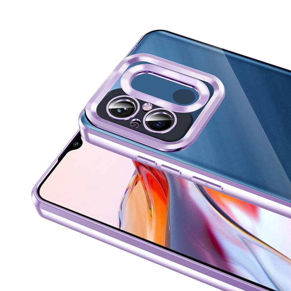 Xiaomi Redmi 12C Kılıf Kamera Korumalı Logo Gösteren Zore Omega Kapak Rose Gold