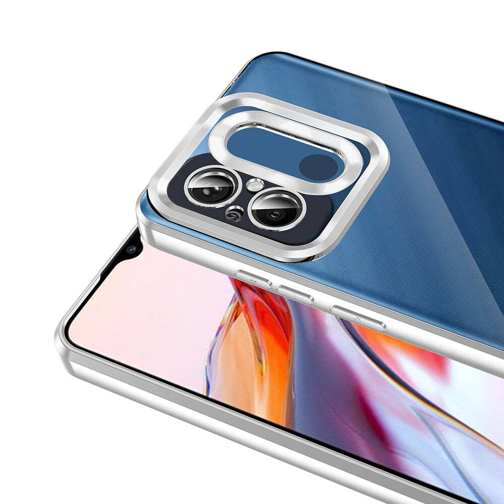 Xiaomi Redmi 12C Kılıf Kamera Korumalı Logo Gösteren Zore Omega Kapak Rose Gold