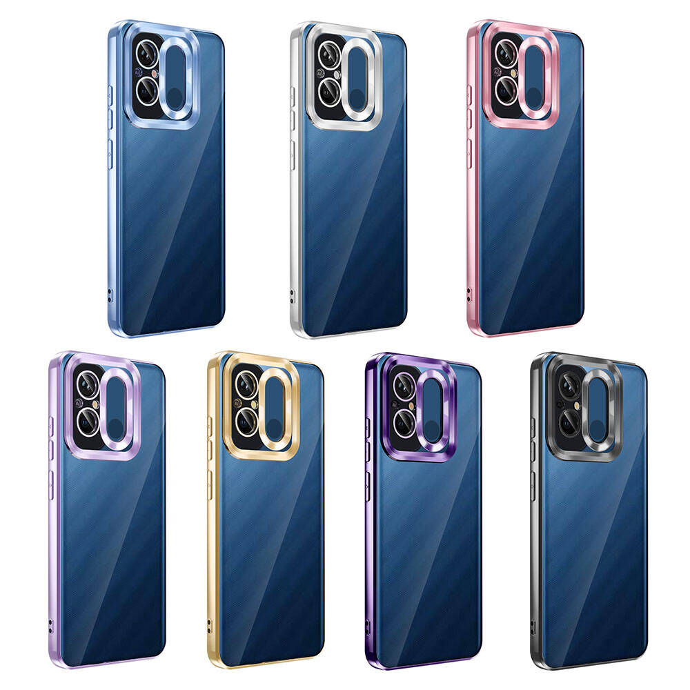 Xiaomi Redmi 12C Kılıf Kamera Korumalı Logo Gösteren Zore Omega Kapak Sierra Mavi