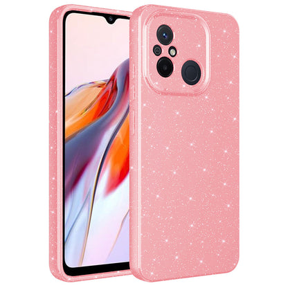 Xiaomi Redmi 12C Kılıf Kamera Korumalı Simli Lüks Zore Koton Kapak Pembe