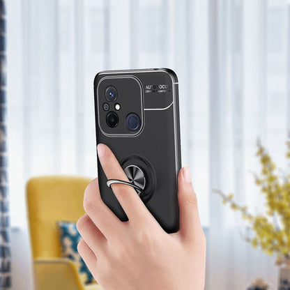 Xiaomi Redmi 12C Kılıf Zore Ravel Silikon Kapak Siyah-Mavi