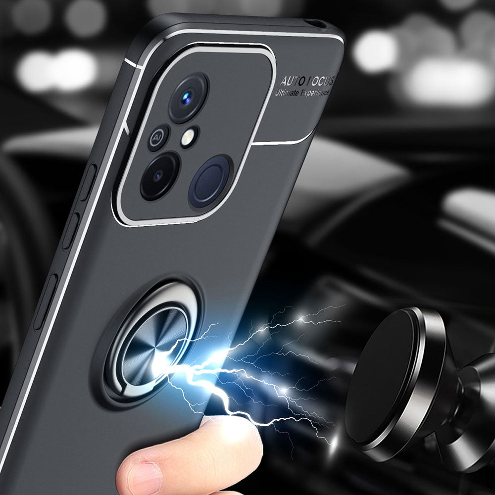 Xiaomi Redmi 12C Kılıf Zore Ravel Silikon Kapak Siyah-Mavi