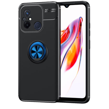 Xiaomi Redmi 12C Kılıf Zore Ravel Silikon Kapak Siyah-Mavi