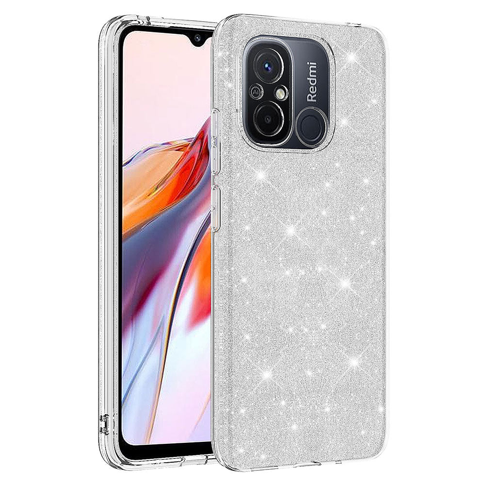 Xiaomi Redmi 12C Kılıf Zore Shining Silikon Gümüş