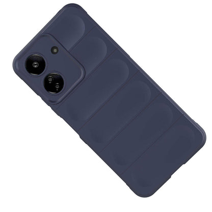 Xiaomi Redmi 13C Kılıf Esnek TPU Oyuklu Arka Yüzey Tasarımlı Zore Etnik Silikon Kapak Koyu Yeşil