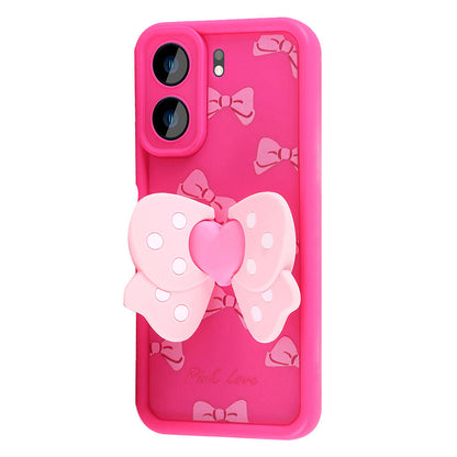 Xiaomi Redmi 13C Kılıf Kamera Korumalı Figür Tasarımlı Zore Kapya Kapak Pembe Koyu