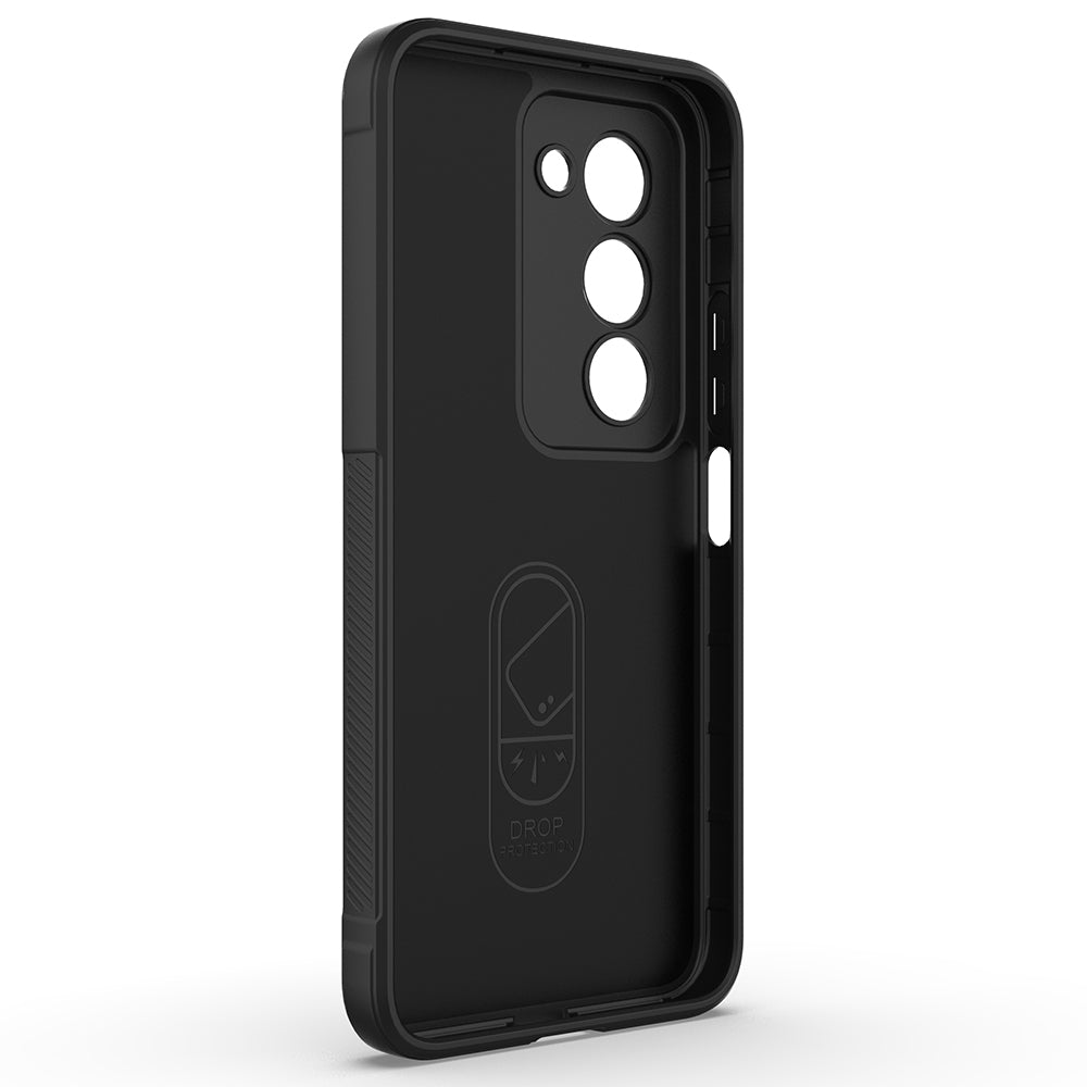 Xiaomi Redmi 15 Kılıf Esnek TPU Oyuklu Arka Yüzey Tasarımlı Zore Etnik Silikon Kapak Siyah