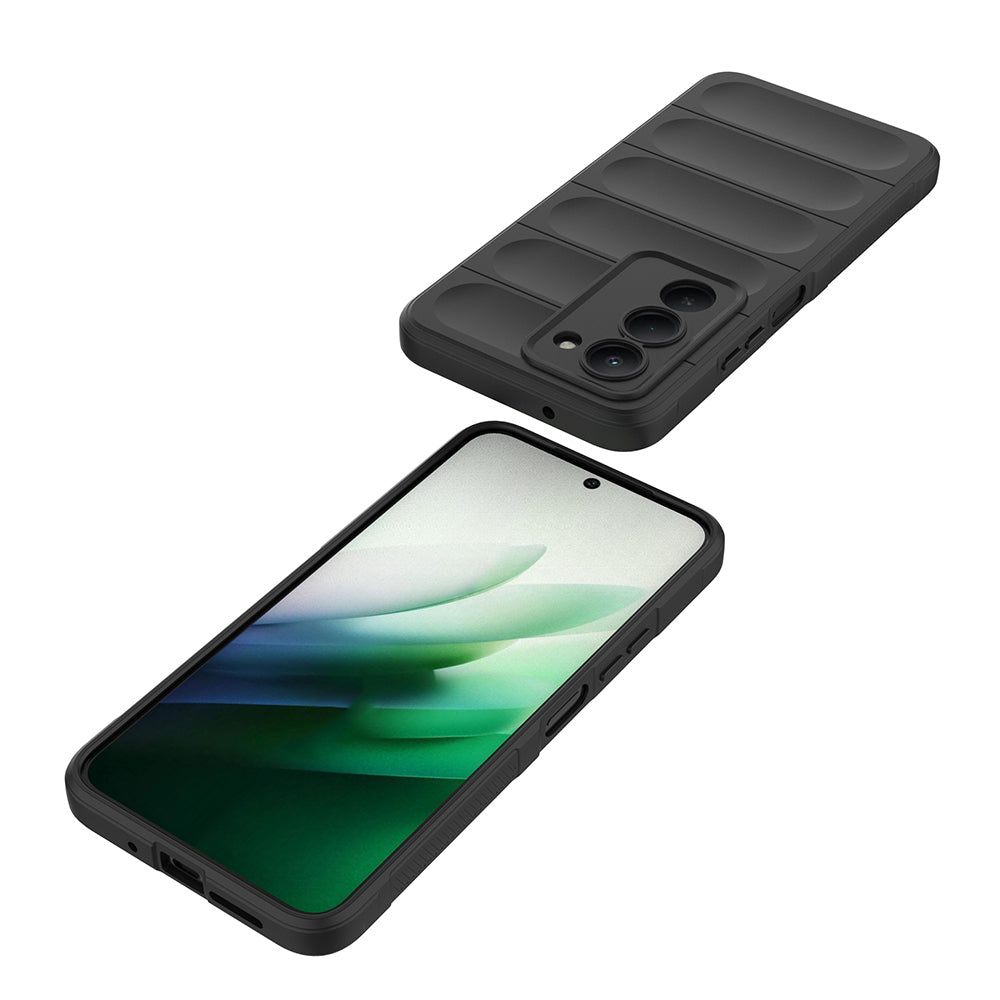 Xiaomi Redmi 15 Kılıf Esnek TPU Oyuklu Arka Yüzey Tasarımlı Zore Etnik Silikon Kapak Siyah