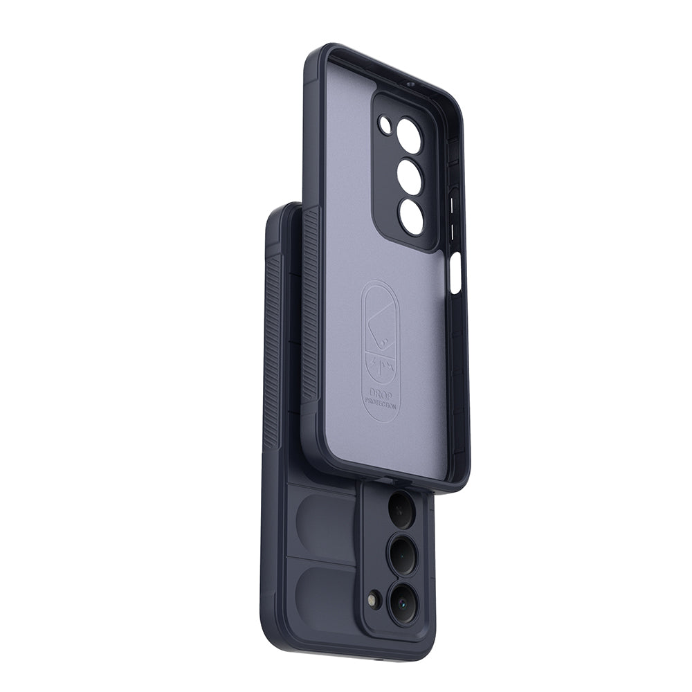 Xiaomi Redmi 15 Kılıf Esnek TPU Oyuklu Arka Yüzey Tasarımlı Zore Etnik Silikon Kapak Koyu Yeşil