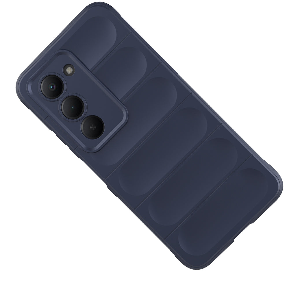 Xiaomi Redmi 15 Kılıf Esnek TPU Oyuklu Arka Yüzey Tasarımlı Zore Etnik Silikon Kapak Lacivert