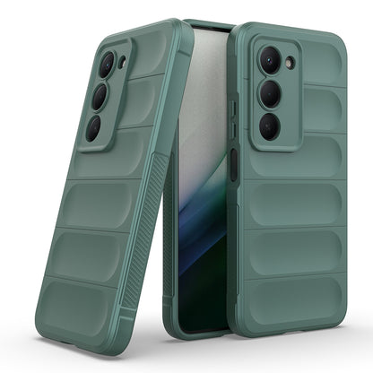 Xiaomi Redmi 15 Kılıf Esnek TPU Oyuklu Arka Yüzey Tasarımlı Zore Etnik Silikon Kapak Koyu Yeşil