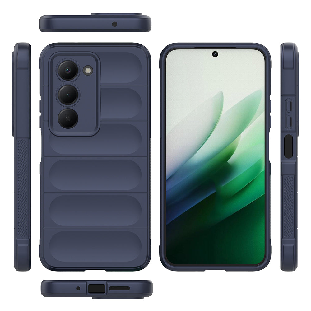 Xiaomi Redmi 15 Kılıf Esnek TPU Oyuklu Arka Yüzey Tasarımlı Zore Etnik Silikon Kapak Lacivert