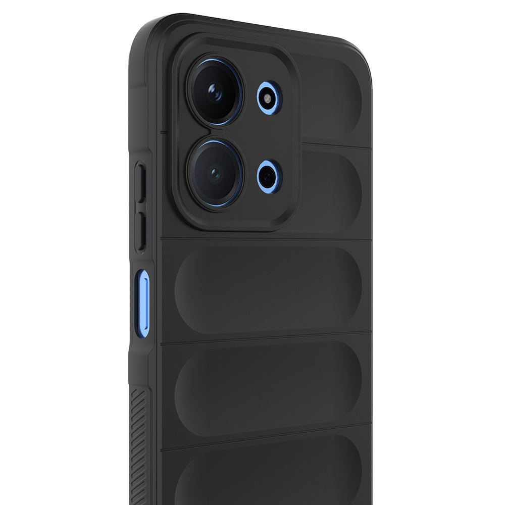 Xiaomi Redmi 15C 4G Kılıf Esnek TPU Oyuklu Arka Yüzey Tasarımlı Zore Etnik Silikon Kapak Siyah