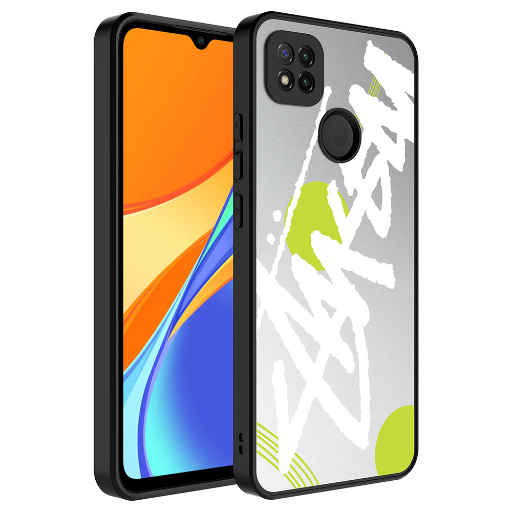 Xiaomi Redmi 9C Kılıf Aynalı Desenli Kamera Korumalı Parlak Zore Mirror Kapak Yazı