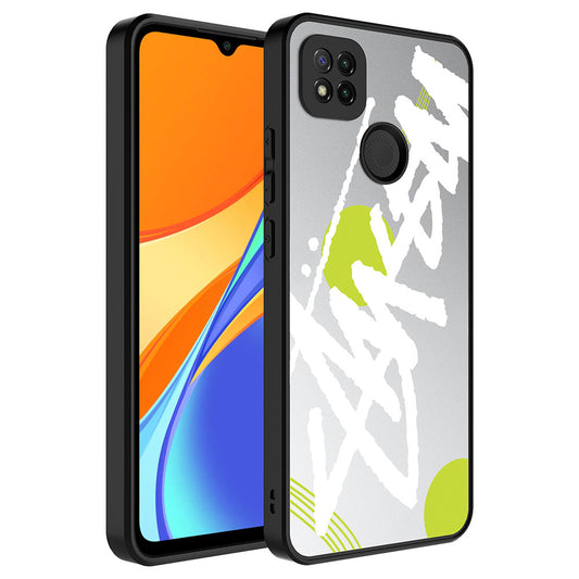 Xiaomi Redmi 9C Kılıf Aynalı Desenli Kamera Korumalı Parlak Zore Mirror Kapak Yazı