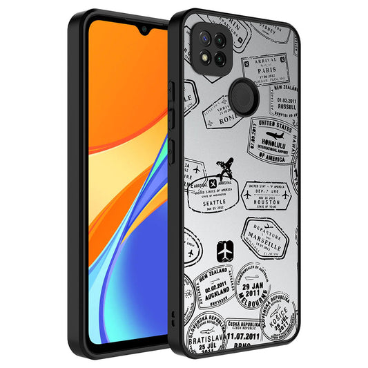 Xiaomi Redmi 9C Kılıf Aynalı Desenli Kamera Korumalı Parlak Zore Mirror Kapak Seyahat