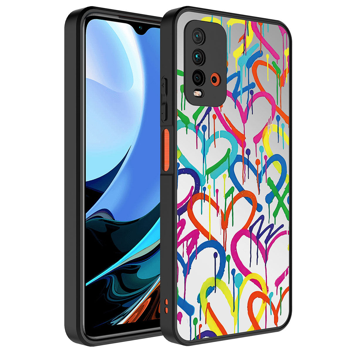 Xiaomi Redmi 9T Kılıf Aynalı Desenli Kamera Korumalı Parlak Zore Mirror Kapak Kalp