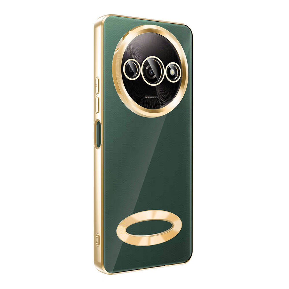 Xiaomi Redmi A3 4G 2024 Kılıf Kamera Korumalı Logo Gösteren Zore Omega Kapak Rose Gold