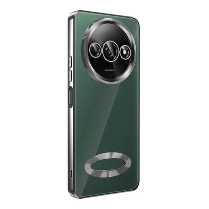 Xiaomi Redmi A3 4G 2024 Kılıf Kamera Korumalı Logo Gösteren Zore Omega Kapak Gümüş