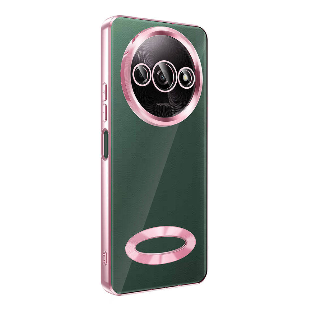 Xiaomi Redmi A3 4G 2024 Kılıf Kamera Korumalı Logo Gösteren Zore Omega Kapak Siyah