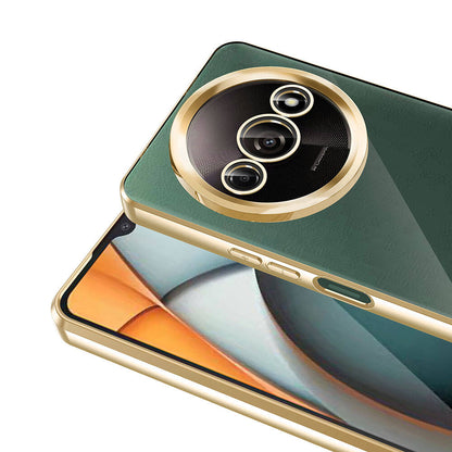 Xiaomi Redmi A3 4G 2024 Kılıf Kamera Korumalı Logo Gösteren Zore Omega Kapak Gold