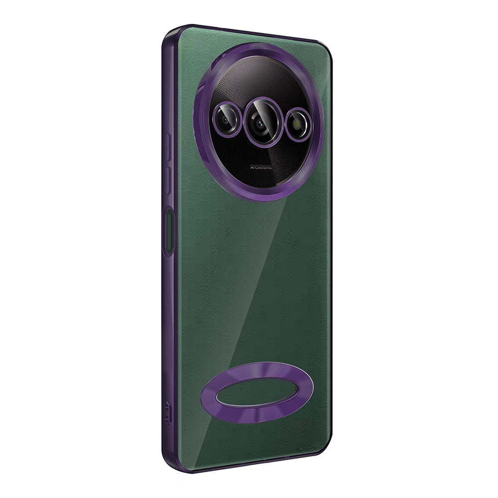 Xiaomi Redmi A3 4G 2024 Kılıf Kamera Korumalı Logo Gösteren Zore Omega Kapak Gümüş