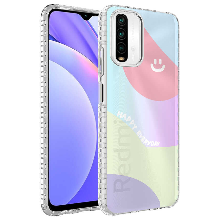 Xiaomi Redmi Note 10S Kılıf Airbag Kenarlı Renkli Desenli Silikon Zore Elegans Kapak