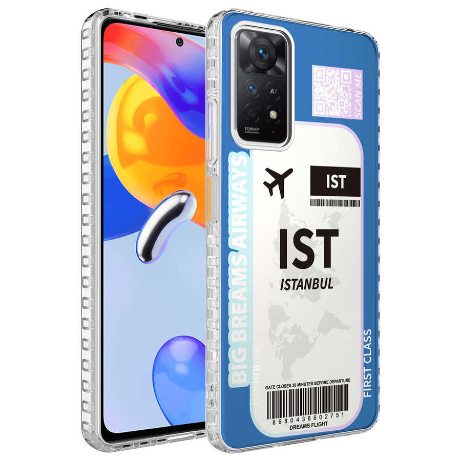 Xiaomi Redmi Note 11 Global Kılıf Airbag Kenarlı Renkli Desenli Silikon Zore Elegans Kapak