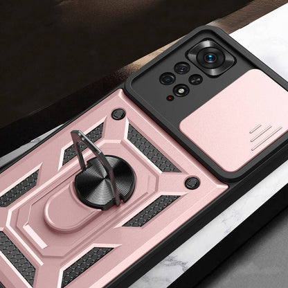 Xiaomi Redmi Note 11 Pro 4G Kılıf Magnetik Standlı Kamera Korumalı Zore Sürgülü Vega Kapak Siyah