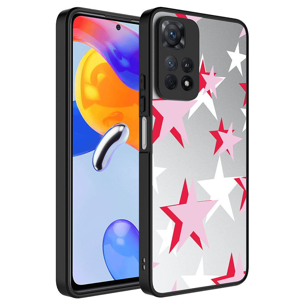 Xiaomi Redmi Note 11 Pro 5G Kılıf Aynalı Desenli Kamera Korumalı Parlak Zore Mirror Kapak Yıldız