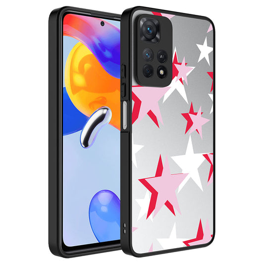 Xiaomi Redmi Note 11 Pro 5G Kılıf Aynalı Desenli Kamera Korumalı Parlak Zore Mirror Kapak Yıldız
