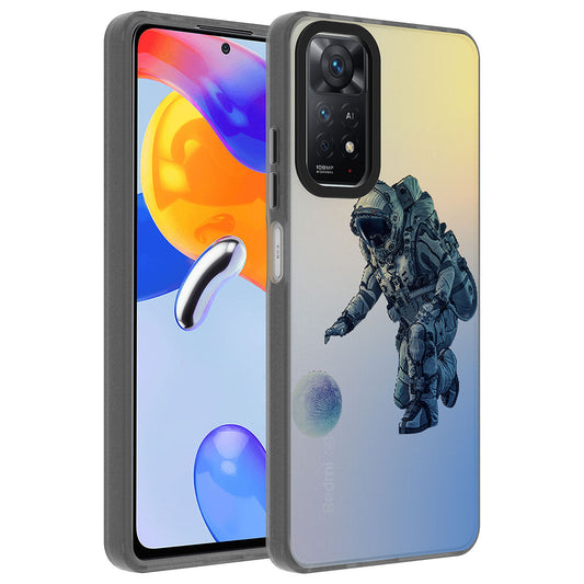 Xiaomi Redmi Note 11 Pro 5G Kılıf Desenli Zore Dragon Sert Kapak Astronot