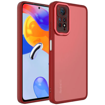 Xiaomi Redmi Note 11 Pro 5G Kılıf Kamera Korumalı Transparan Zore Post Kapak Kırmızı