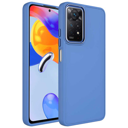 Xiaomi Redmi Note 11 Pro 5G Kılıf Metal Çerçeve ve Buton Tasarımlı Silikon Zore Luna Kapak