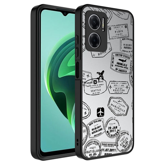 Xiaomi Redmi Note 11E Kılıf Aynalı Desenli Kamera Korumalı Parlak Zore Mirror Kapak Seyahat