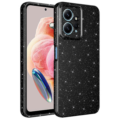 Xiaomi Redmi Note 12 4G Kılıf Kamera Korumalı Simli Lüks Zore Koton Kapak Siyah