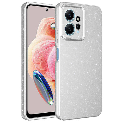 Xiaomi Redmi Note 12 4G Kılıf Kamera Korumalı Simli Lüks Zore Koton Kapak Gümüş