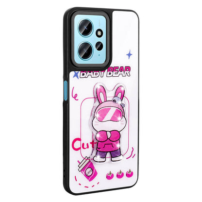 Xiaomi Redmi Note 12 4G Kılıf Parlayan Kabartmalı İkonik Figürlü Zore Amas Silikon Kapak Mor