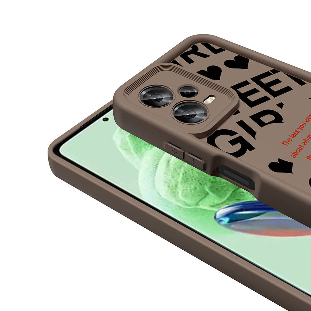 Xiaomi Redmi Note 12 5G Kılıf Kamera Korumalı Baskılı Arka Yüzey Zore Klas Kapak Siyah